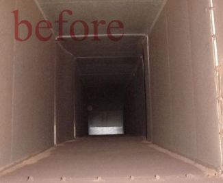 局所排気ダクト清掃・施工前（Before）